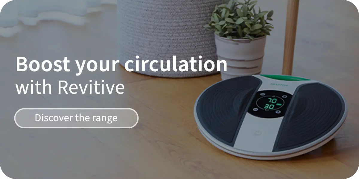 Revitive advert for boosting your circulation, showing an image of the medic