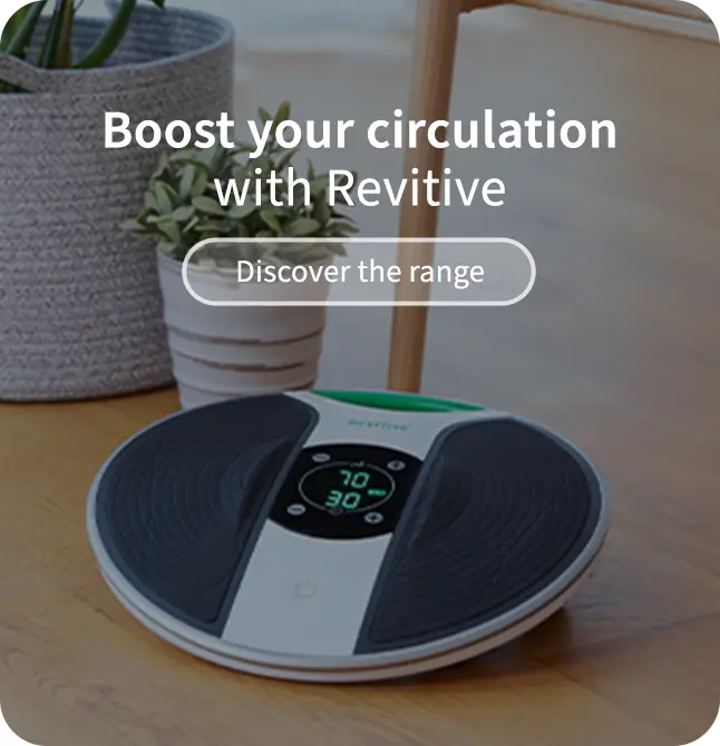 Revitive advert for boosting your circulation, showing an image of the medic