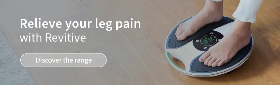 Revitive advert for relieving leg pain