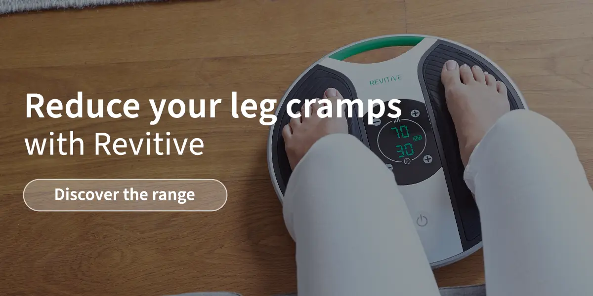 Revitive advert for reducing leg cramps