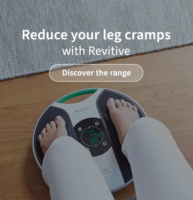 Revitive advert for reducing leg cramps