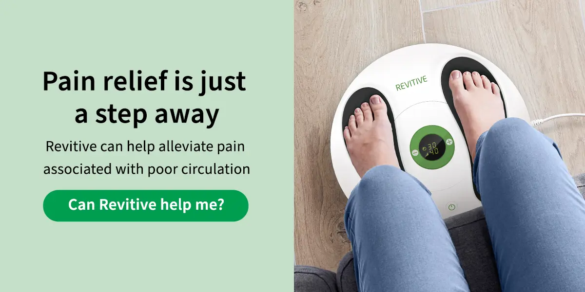 Pain relief is just a step away revitive advert