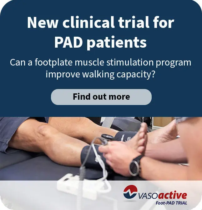 Advert for clinical trials for PAD patients