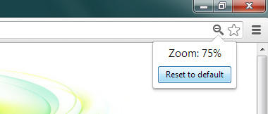 The Zoom reset option in Chrome