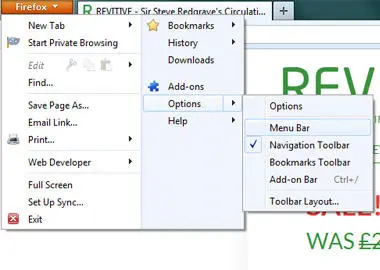 Firefox menu