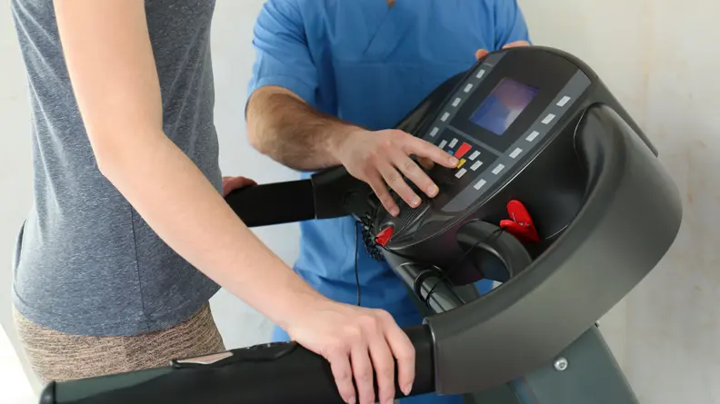 Image of someone on a treadmill