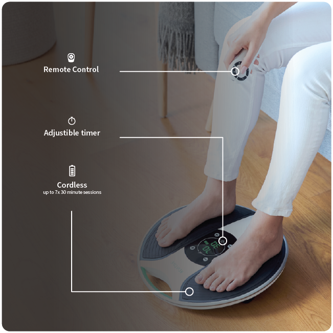 Medic showing benefits, cordless, adjustable timer and remote control