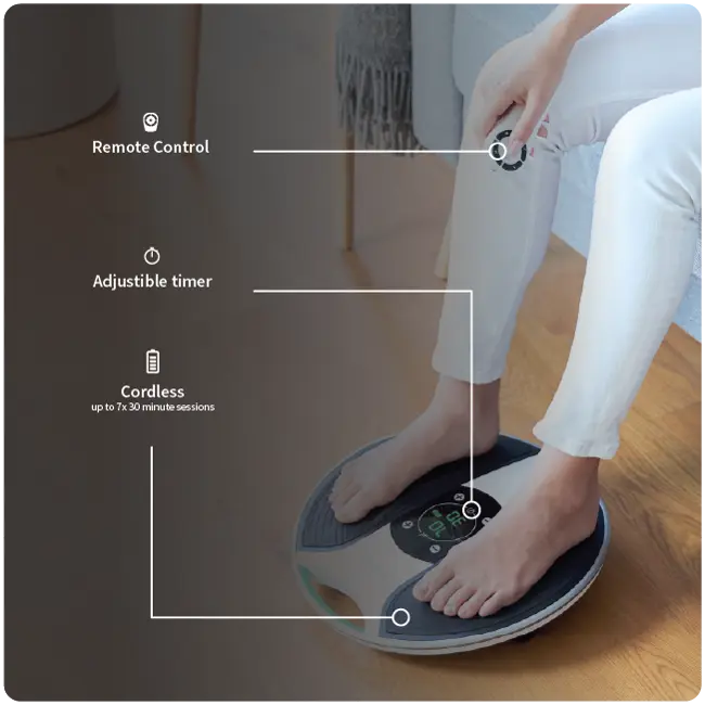 Medic showing benefits, cordless, adjustable timer and remote control