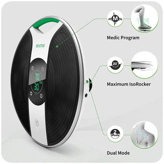 Image of medic titled to the side showing rhe medic program, maximum isorocker and dual mode pads