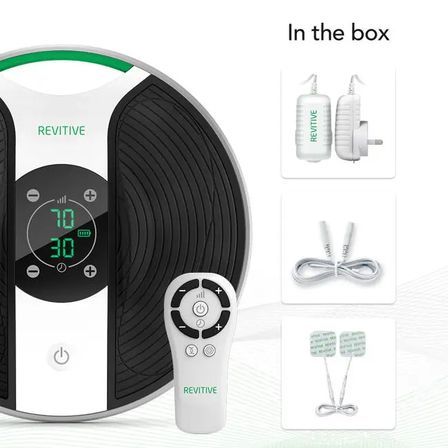 Image of medic, what comes in the box mage of cord, pads, remote and plug